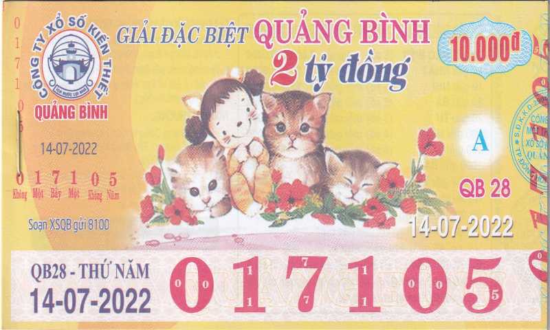 Hình ảnh tờ vé số Quảng Bình
